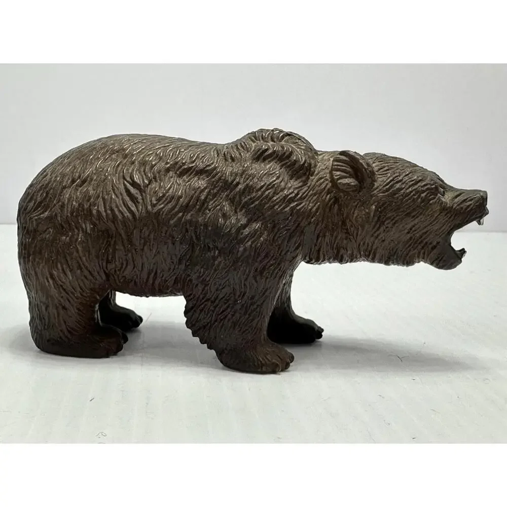 Vintage Brown Grizzly Bear Open Mouth PVC Figure‎ AAA 6